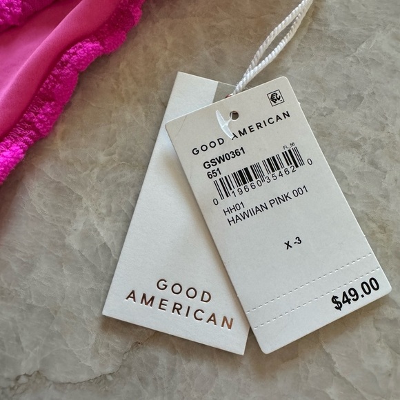 NWT Good‎ American Pink Jacquard Bikini Bottom - Picture 5 of 10